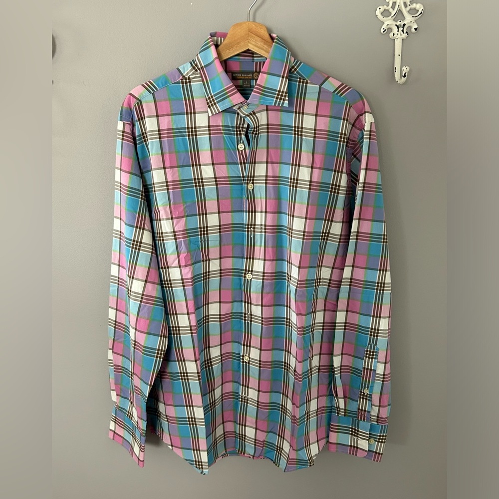 Men’s Peter Millar plaid shirt size Large